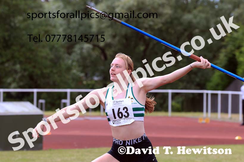 Womens Under-20s javelin, 2024 Northern Senior and Under-20s Track and Field Champs, Middlesbrough.  Photo: David T. Hewitson/Sports for All Pics